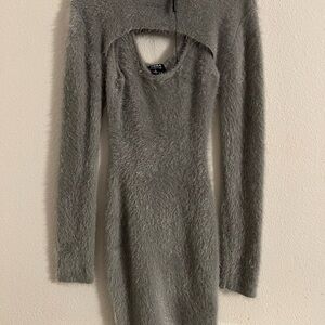 Cozy Gray Knit Dress